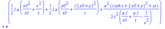psi := exp(1/2*I*a*(x0^2/t0+x^2/t)+1/2*I*a*(y0^2/t0+y^2/t)+1/2*a^2/t^2*((vy*t-y)^2+xt)/(a/t0*I+a/t*I-1/(s^2)))+exp(1/2*I*a*(x0^2/t0+x^2/t)+1/2*I*a*(y0^2/t0+(2*y0+y)^2/t)+1/2*a^2/t^2*((vyb*t+2*y0+y)^2+x...