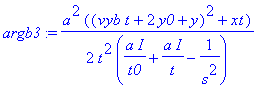argb3 := 1/2*a^2/t^2*((vyb*t+2*y0+y)^2+xt)/(a/t0*I+a/t*I-1/(s^2))