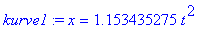 kurve1 := x = 1.153435275*t^2