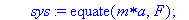 newton := proc (F) global x, y, z, r, v, a, xx, yy, zz, rf, vf, af, sol, sys; r := linalg:-vector([x(t), y(t), z(t)]); v := map(diff,r,t); a := map(diff,v,t); sys := equate(m*a,F); sol := dsolve(sys,{x...