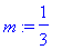 m := 1/3