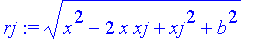 rj := (x^2-2*x*xj+xj^2+b^2)^(1/2)