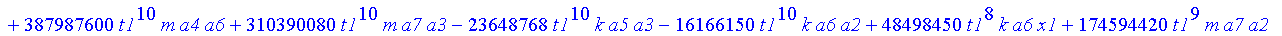 Ss := 1/232792560/t1*(38798760*t1^4*m*a2^2+380227848*t1^16*m*a8^2-3879876*t1^6*k*a2^2+264537000*t1^12*m*a6^2-8868288*t1^8*k*a3^2-24942060*k*a10^2*t1^22-20692672*t1^16*k*a7^2+496215720*t1^20*m*a10^2-129...