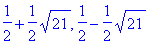 1/2+1/2*sqrt(21), 1/2-1/2*sqrt(21)