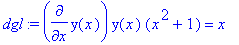 dgl := diff(y(x),x)*y(x)*(x^2+1) = x