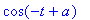 cos(-t+a)
