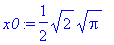 x0 := 1/2*sqrt(2)*sqrt(Pi)