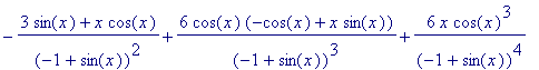 -(3*sin(x)+x*cos(x))/((-1+sin(x))^2)+6*cos(x)*(-cos...