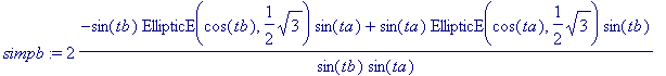 simpb := 2*(-sin(tb)*EllipticE(cos(tb),1/2*sqrt(3))...