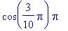 cos(3/10*Pi)*Pi