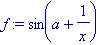 f := sin(a+1/x)