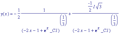 y(x) = 1/((-2*x-1+exp(x)*_C1)^(1/3)), y(x) = -1/2*1...