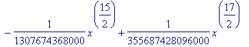 sr := sqrt(x)-1/6*x^(3/2)+1/120*x^(5/2)-1/5040*x^(7...