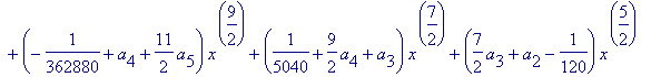 (a[7]+1/1307674368000)*x^(15/2)+(15/2*a[7]+a[6]-1/6...