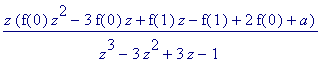 z*(f(0)*z^2-3*f(0)*z+f(1)*z-f(1)+2*f(0)+a)/(z^3-3*z...