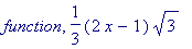 function, 1/3*(2*x-1)*sqrt(3)