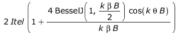 `+`(`*`(2, `*`(Itel, `*`(`+`(1, `/`(`*`(4, `*`(BesselJ(1, `+`(`*`(`/`(1, 2), `*`(k, `*`(beta, `*`(B)))))), `*`(cos(`*`(k, `*`(theta, `*`(B))))))), `*`(k, `*`(beta, `*`(B)))))))))