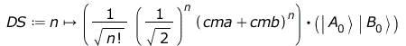 Typesetting:-mprintslash([DS := proc (n) options operator, arrow; Physics:-`.`(Physics:-`*`(Physics:-`*`(Physics:-`*`(1, Physics:-`^`(sqrt(factorial(n)), -1)), Physics:-`^`(Physics:-`*`(1, Physics:-`^...