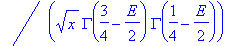 -(x^2)^(1/4)*(-_C1*csgn(x)*x*hypergeom([3/4-1/2*E],[3/2],x^2)*GAMMA(3/4-1/2*E)*GAMMA(1/4-1/2*E)-_C2*Pi^(1/2)*hypergeom([1/4-1/2*E],[1/2],x^2)*GAMMA(1/4-1/2*E)+2*_C2*Pi^(1/2)*csgn(x)*x*hypergeom([3/4-1/...