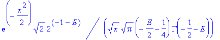 -1/2*(x^2)^(1/4)*(-_C1*csgn(x)*x*(1/2*(-4*x^2+1+2*E)/(1+2*E)/GAMMA(1/2*E+7/4)*GAMMA(1/2*E+5/4)*Pi^(1/2)*LaguerreL(1/2*E+1/4,1/2,x^2)+2*x^2/(1+2*E)/GAMMA(1/2*E+7/4)*GAMMA(1/2*E+5/4)*Pi^(1/2)*LaguerreL(1...