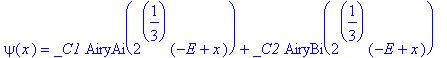 psi(x) = _C1*AiryAi(2^(1/3)*(-E+x))+_C2*AiryBi(2^(1/3)*(-E+x))